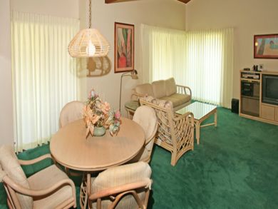 Dining area seats four